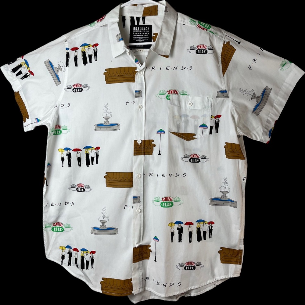 Box Lunch Central Perk Button Front/Down Shirt nwot